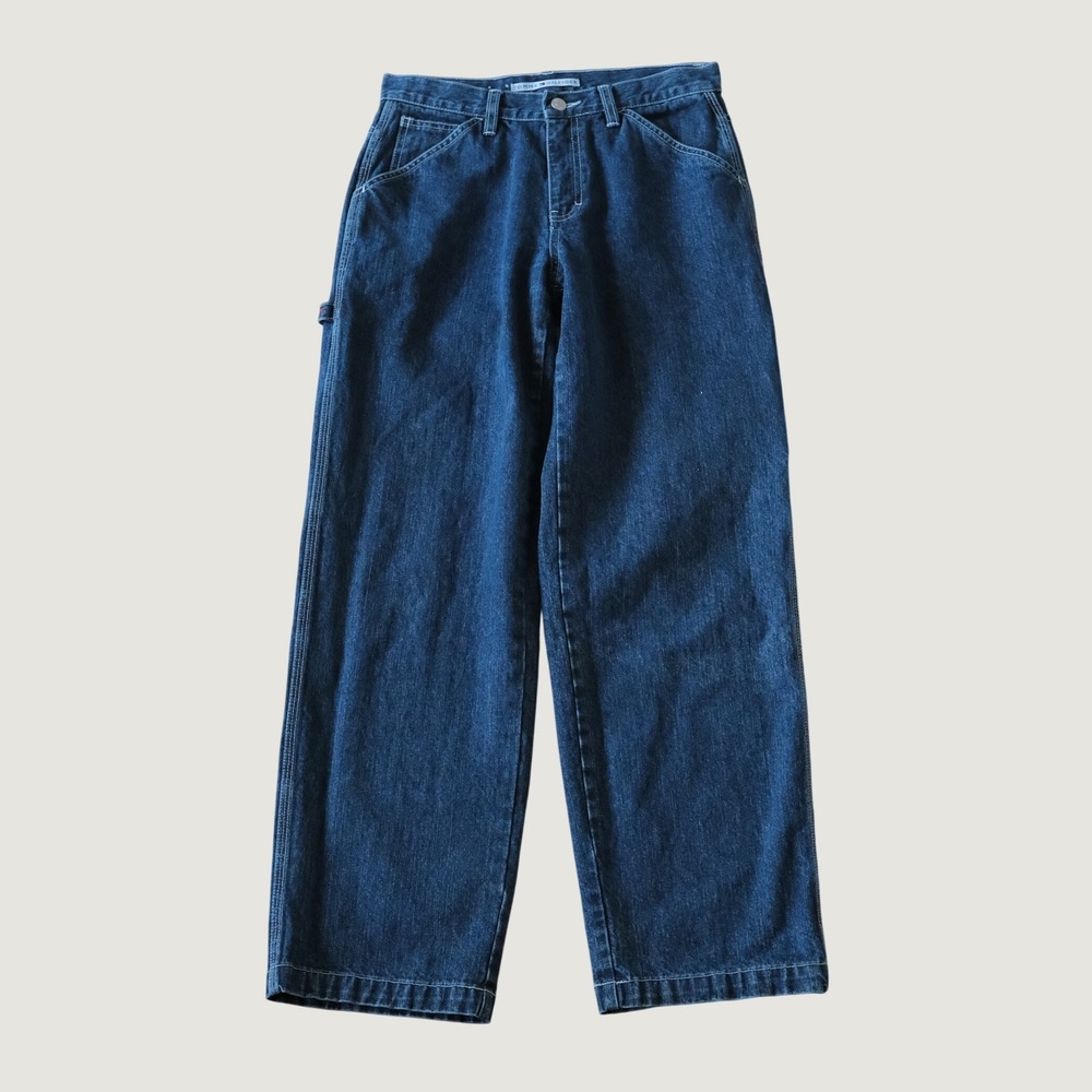 Tommy Hilfiger Carpenter Jeans Womens Blue Utility Vintage 4 Wide Leg Baggy Y2K